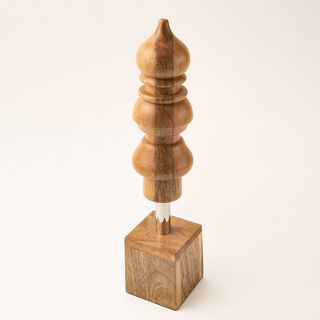 Brown wood Ramadan decoration 10*10*51 cm