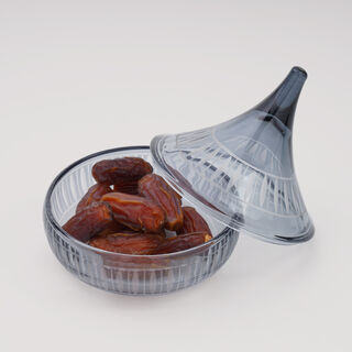 دلتي وعاء تمر زجاج 15 مل، رمادي