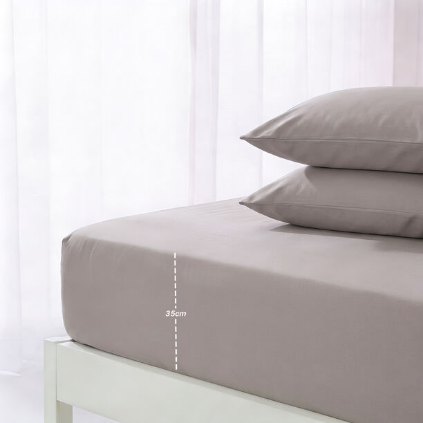 Boutique Blanche Fitted Sheet 100% Tencel 300Tc Full, Birch 140*200 Cm image number 2