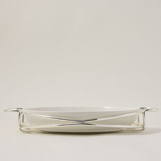 Round Plate With Stand Silver
