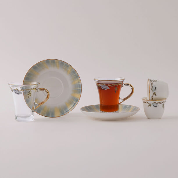 دلتي طقم شاي وقهوة عربية 18 قطعة من الاكريليك image number 1