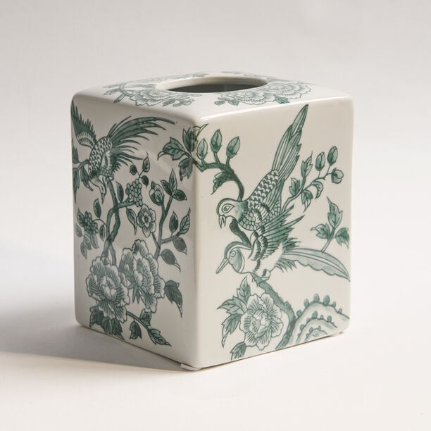 Tissue Box White With Pattern 15X15X22Cm image number 1