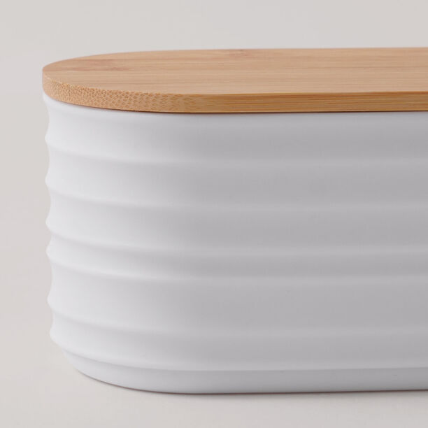 Alberto plastic plastic container with bamboo lid, white 13.8*8*6.8 image number 2