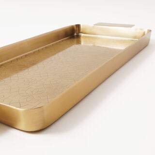 Dallaty steel serving tray 57*25*3cm, gold