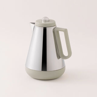 "Dallaty stainless steel vacuum flask, silver with light green 1L