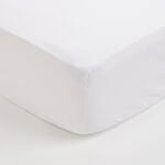Boutique Blanche Fitted Sheet 100% Cotton King 200TC Percale White 180*200Cm image number 0