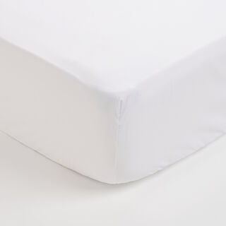 Boutique Blanche Fitted Sheet 100% Cotton King 200TC Percale White 180*200Cm