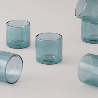 Dallaty 6 Pieces Glass Coffee Cup Set, Blue