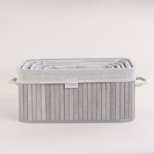 Natural Bamboo Basket Set 5 Pisces image number 1