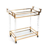 2 Tiers Acrylic Serving Trolley Gold  image number 1