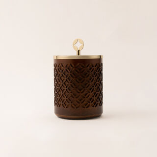 La Mesa meduim wooden container in gold 12*12*20 Cm