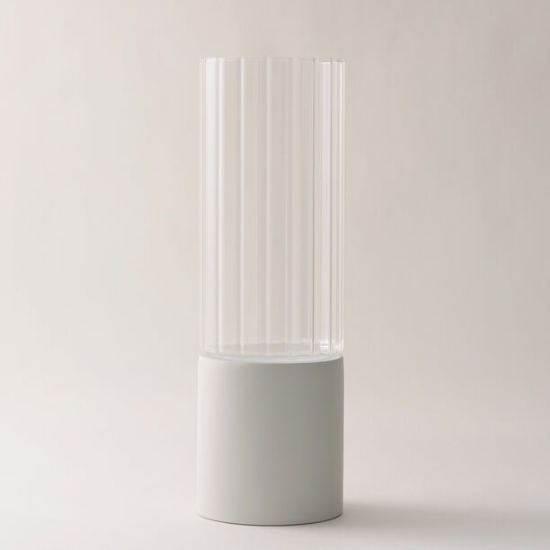Homez Ceramic Vase Taibah Collection, Cream 40*13*13Cm image number 0
