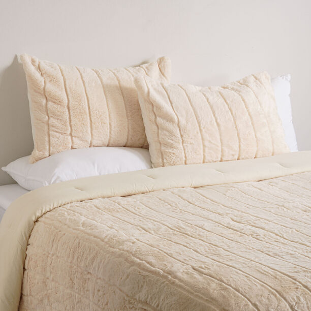 Carved faux fur super king comforter set 250*260 cm + 50*75 cm image number 0