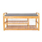 3 Tiers Bamboo/Mdf Shoes Bench ,Cushion  image number 2