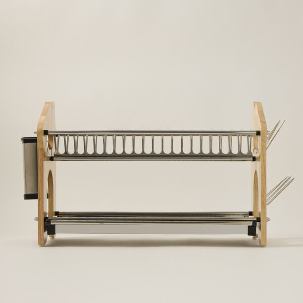Alberto Dish Rack 2 Layer Stainless Steel With Wood  image number 0