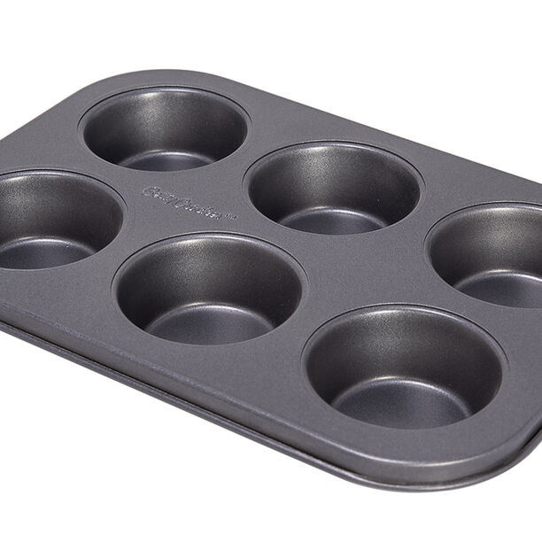 Hongyi HYTK Muffin Pan 6 Cup Cupcake Baking Pan No Stick Carbon Steel Easy Clean