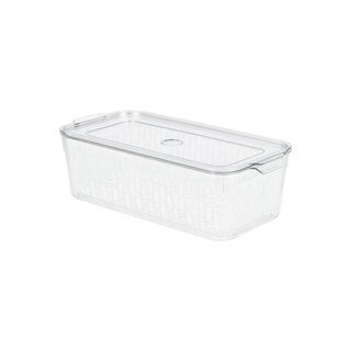 Alberto transparent acrylic fridge container with lid & inner basket 4L