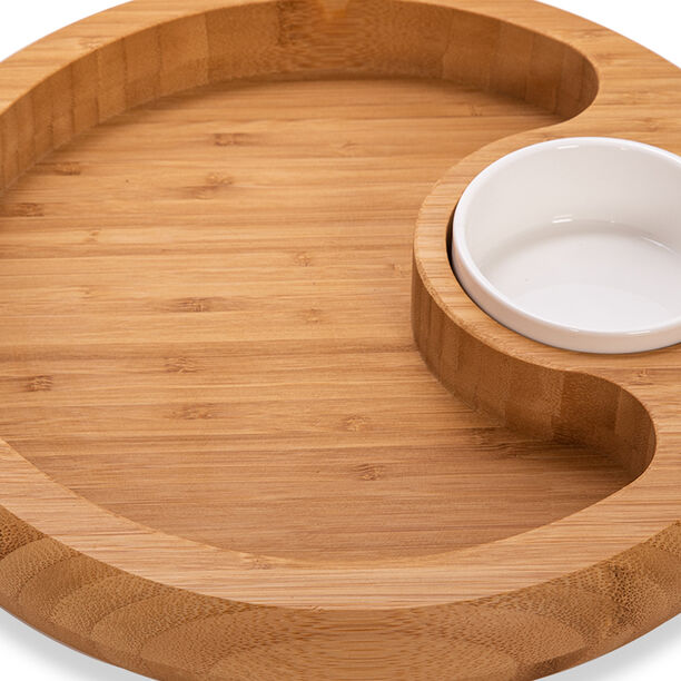 Alberto Bamboo Serving Plate With Ceramic Bowl  image number 3
