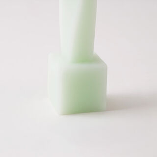 homez candle with square base 4*4*29cm, green