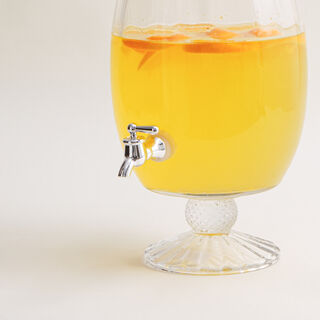 La Mesa clear glass with a silver color spigot beverage dispense 6.5L