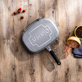 "ALBERTO 36CM DOUBLE FRY PAN GRAY GRANITE