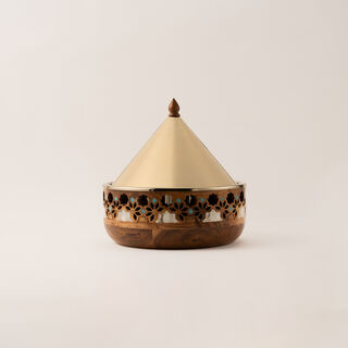 La Mesa big food server in gold metal 3 L