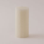 Homez soya wax elegant candle, white 7*7*15cm image number 1