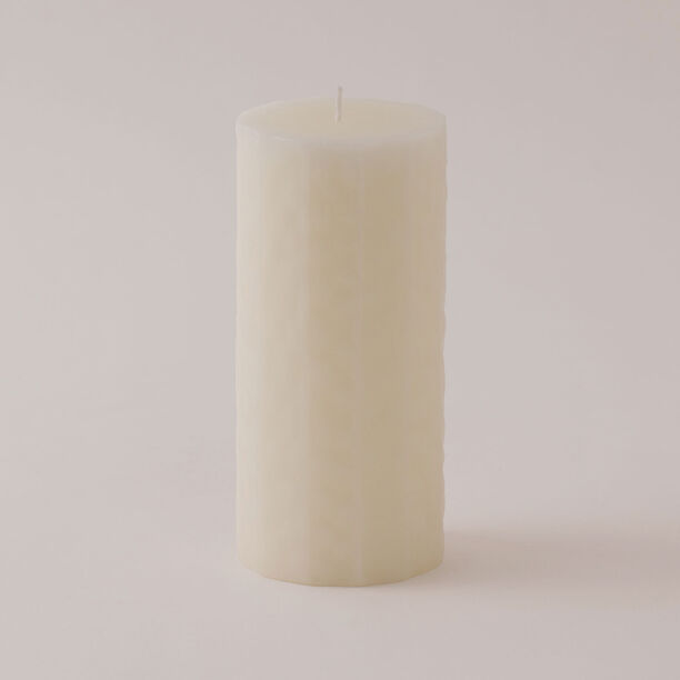 Homez soya wax elegant candle, white 7*7*15cm image number 1