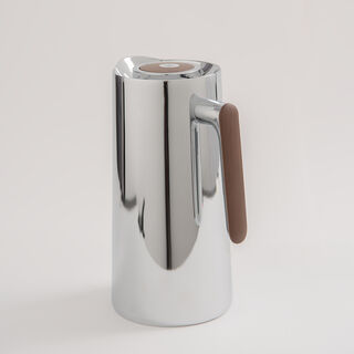 Dallaty 1L silver steel vacuum flask with wooden handle