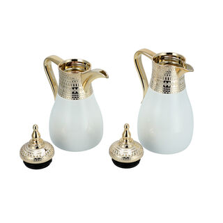 Dallaty set of 2 gold steel vacuum flask