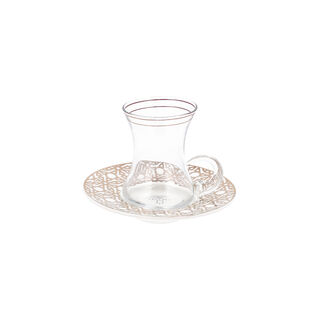 12Pc Arabic Tea Cups Kan Ya Makan Porcelaim Gold