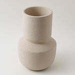 Homez Clay Stone Vase 12*12*27Cm, Offwhite image number 1