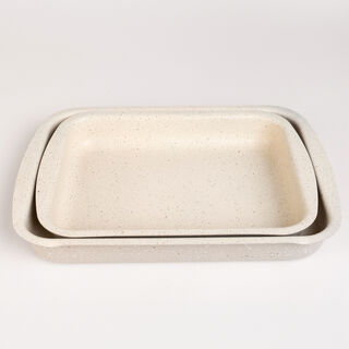 Alberto Beige granite oven tray set 2 pcs