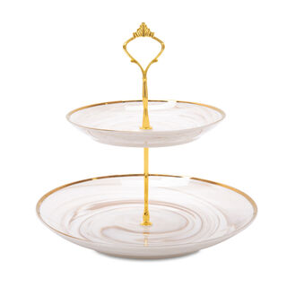 Honey Marble 2 Tier Cake Stand