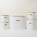 ألبرتو حافظات تخزين 5قطع معدنية، أبيض 34.5*22*25 سم image number 0