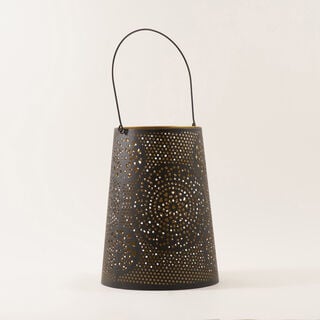 Homez Zahra Collection Lantern, Black & Gold, 22.8*22.8*30.5 Cm