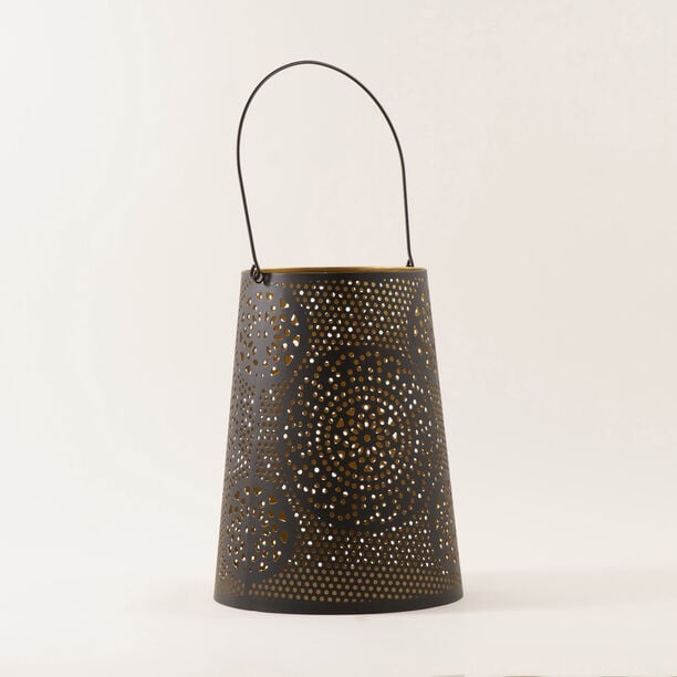 Homez Zahra Collection Lantern, Black & Gold, 22.8*22.8*30.5 Cm image number 2