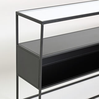 2 tiered console table in black 140*30*72cm
