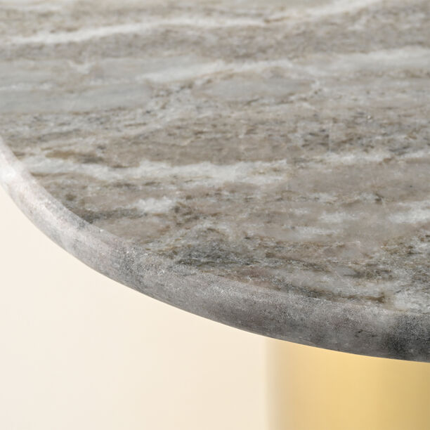 Homez Coffee Table Marble Top Gold Base, 80*75*33Cm image number 1