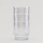 هومز فازة زجاج فضي مضلّع 14*14*27.6 سم image number 0