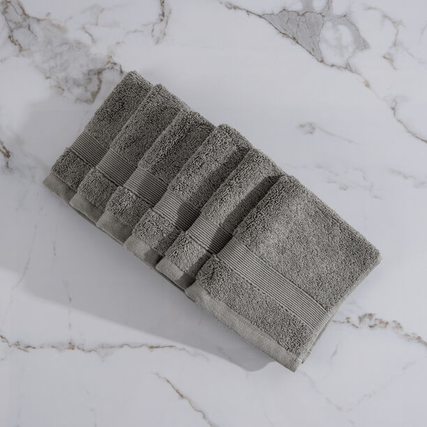 Boutique Blanche 6 Piece Gray Cotton Face Towel Set 33*33 cm image number 5