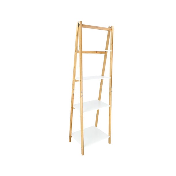 4 Tiers Bamboo Mdf Folding Rack White  image number 3