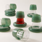 دلتي طقم شاي زجاج 12 قطعة، أخضر image number 0