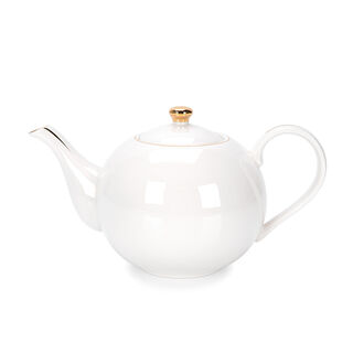 English Tea Pot White Gold Rim