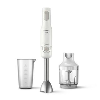 Philips Promix Handblender, 650W, With Metal Bar, 0.5L, With Compact Chopper, Beaker, White, 3 Pin.