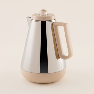 Dallaty Stainless Steel Thermos, Light Beige and Brown, 1L