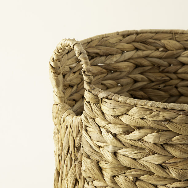 Homez Water Hyacinth And Rattan Storage Basket 35*35*35Cm, Beige image number 2