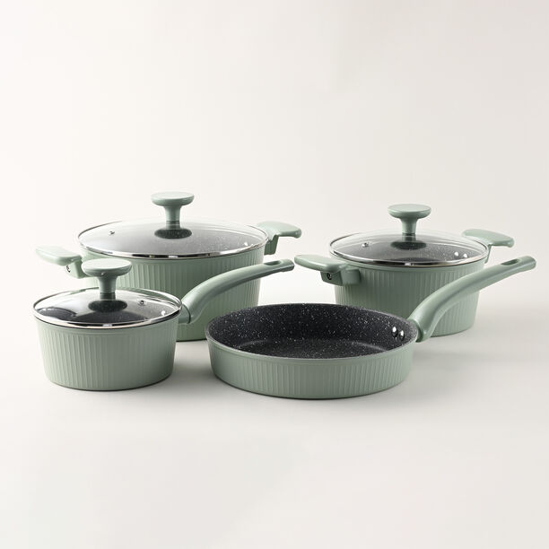 Alberto green granite cookware set, 7 pieces image number 0