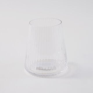 La Mesa 4 Pcs Ribbed Tumbler Glass Set, Clear 8.5*8.5*9.5 Cm