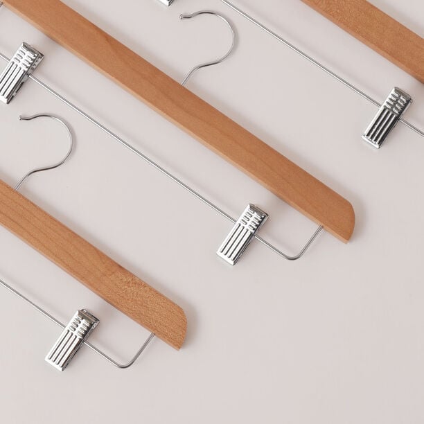 هومز علاق بنطلون 3 قطع خشبية، بيج 37*26*32 سم image number 2